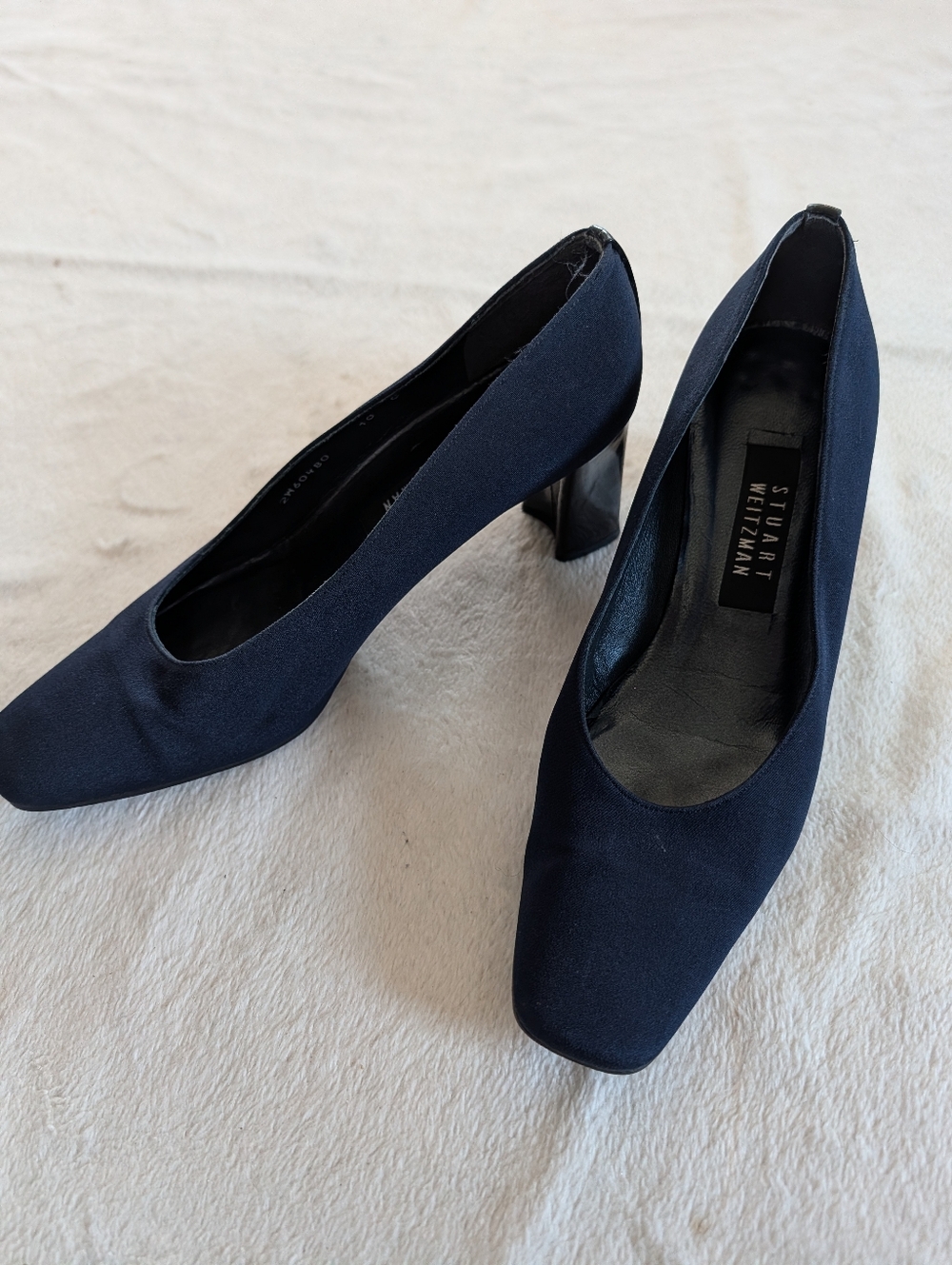 Stuart Weitzman Blue  Square-Toe Pumps Classic Designer Heels Size 10